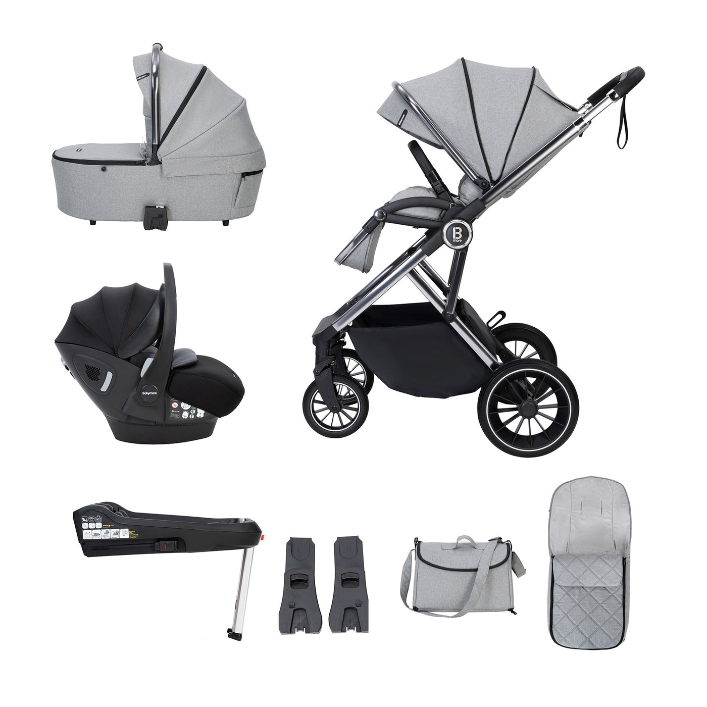 Chia Travel System Pecan with Base-Pearl Grey