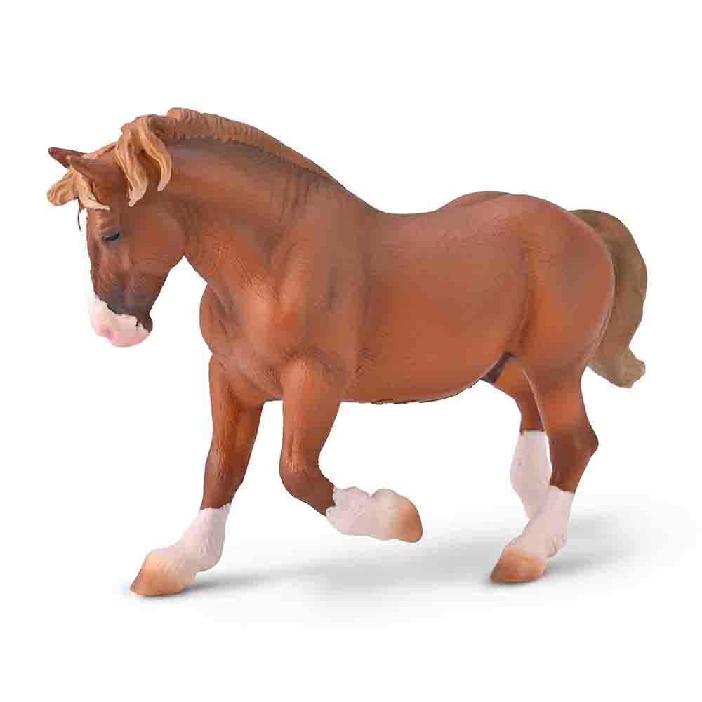 Breton Draft Horse Stallion Chestnut-Animal Figures-CollectA-Yes Bebe