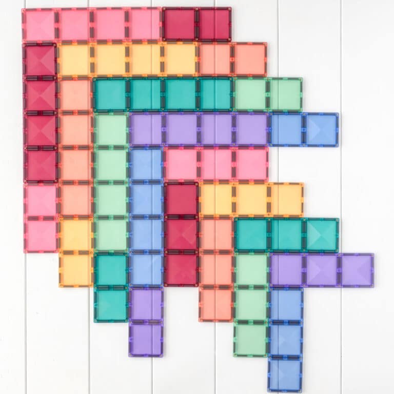 Magnetic Tiles Pastel Rectangle Pack - 24 Pieces-Magnetic Tiles-Connetix-Yes Bebe