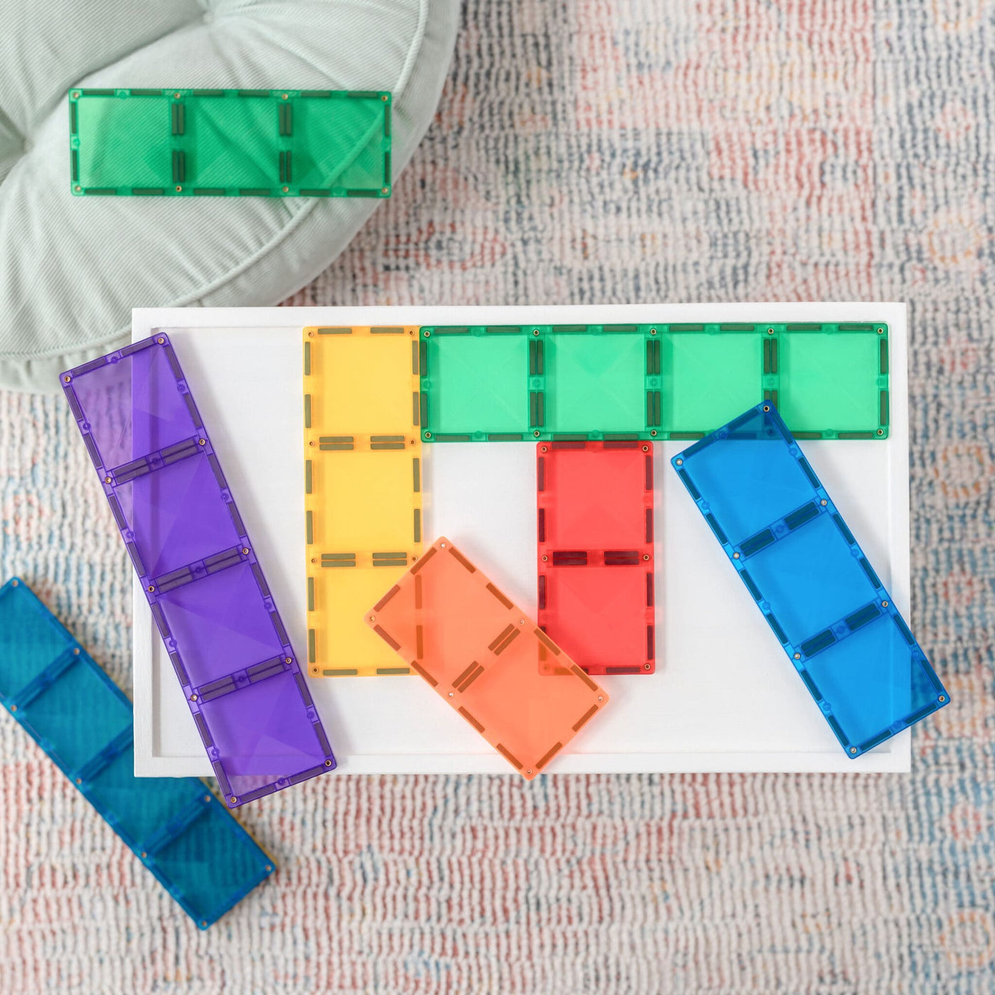 Magnetic Tiles Rainbow Rectangle Pack - 18 Pieces-Magnetic Tiles-Connetix-Yes Bebe