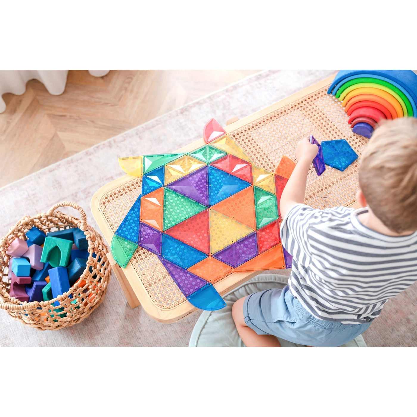Magnetic Tiles Rainbow Shape Expansion Pack - 36 Pieces-Magnetic Tiles-Connetix-Yes Bebe