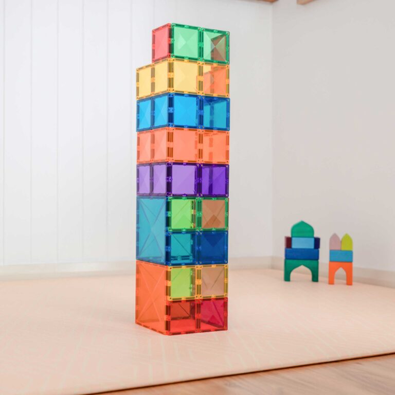 Magnetic Tiles Rainbow Square Pack - 42 Pieces-Magnetic Tiles-Connetix-Yes Bebe