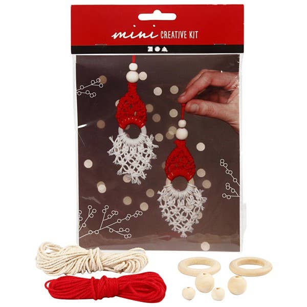 DIY Macrame Kit - Christmas Elves - 14 cm - 2 pcs-Creativ Company-Yes Bebe