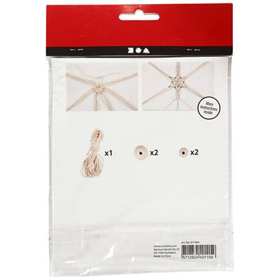 DIY Macrame Kit - Christmas Stars - 10 cm - 2 pcs-Creativ Company-Yes Bebe