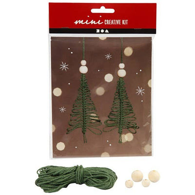 DIY Macrame Kit - Christmas Trees - 11 cm - 2 pcs-Creativ Company-Yes Bebe