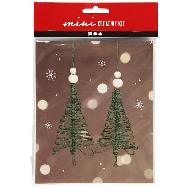 DIY Macrame Kit - Christmas Trees - 11 cm - 2 pcs-Creativ Company-Yes Bebe