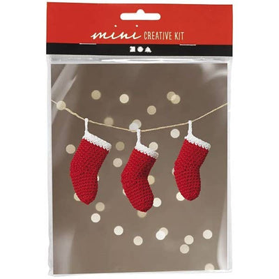 DIY crochet kit - Christmas socks - Red/White - 3 pcs-Creativ Company-Yes Bebe