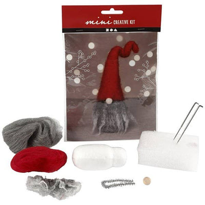 DIY felting kit - Christmas Gnome with Grey Beard - 13 cm-Creativ Company-Yes Bebe