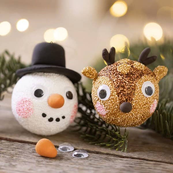 DIY modeling kit - Christmas balls - reindeer/snowman-Creativ Company-Yes Bebe