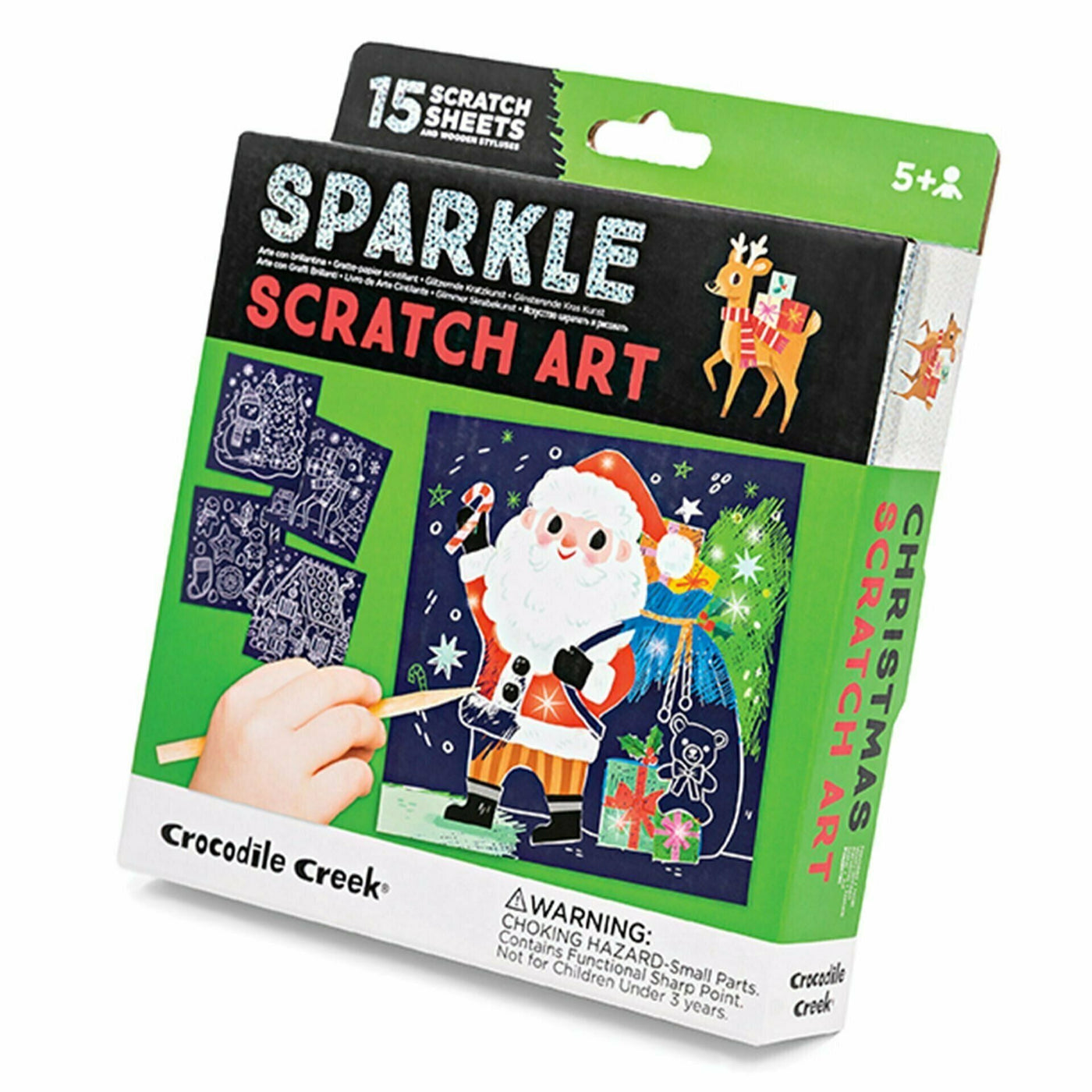 Sparkle Scratch Art - Christmas-Scratch Art Kits-Crocodile Creek-Yes Bebe