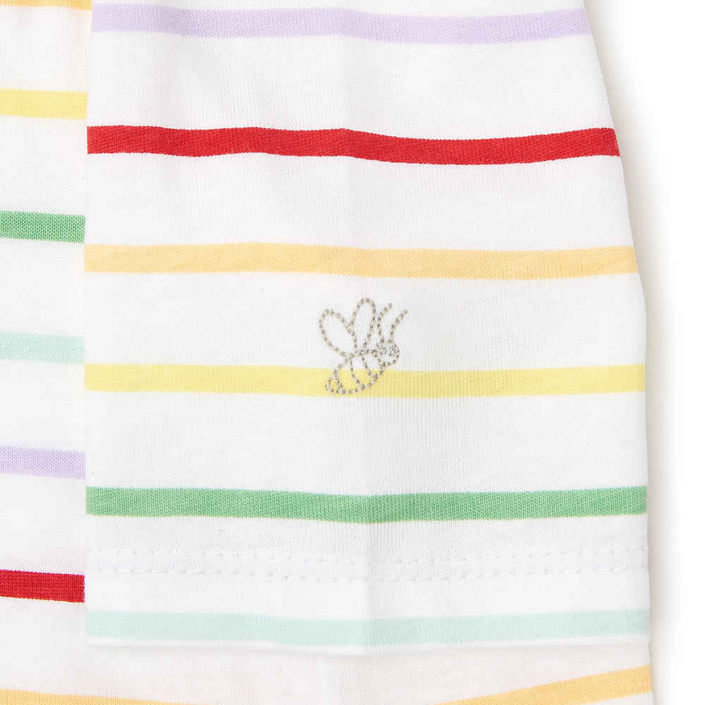 Rainbow Stripe Summer T-Shirt-Tops & Tees-Dotty Dungarees Ltd-Yes Bebe