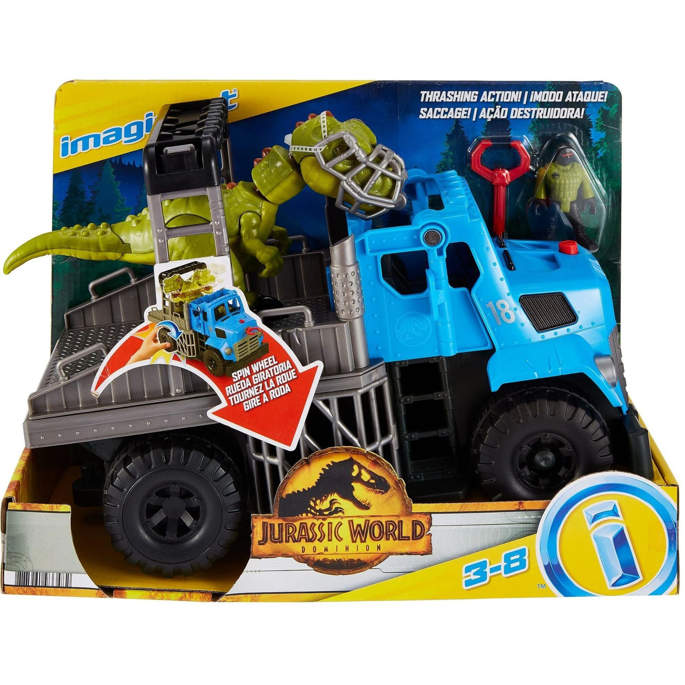 Fisher Price Imaginext Jurassic World Dominion Break Out Dino Hauler-Dolls, Playsets & Toy Figures-Fisher Price-Yes Bebe