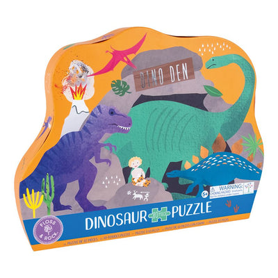 80 Piece Shaped Jigsaw In Shaped Box - Dino-80 piece puzzle-Floss & Rock-Yes Bebe