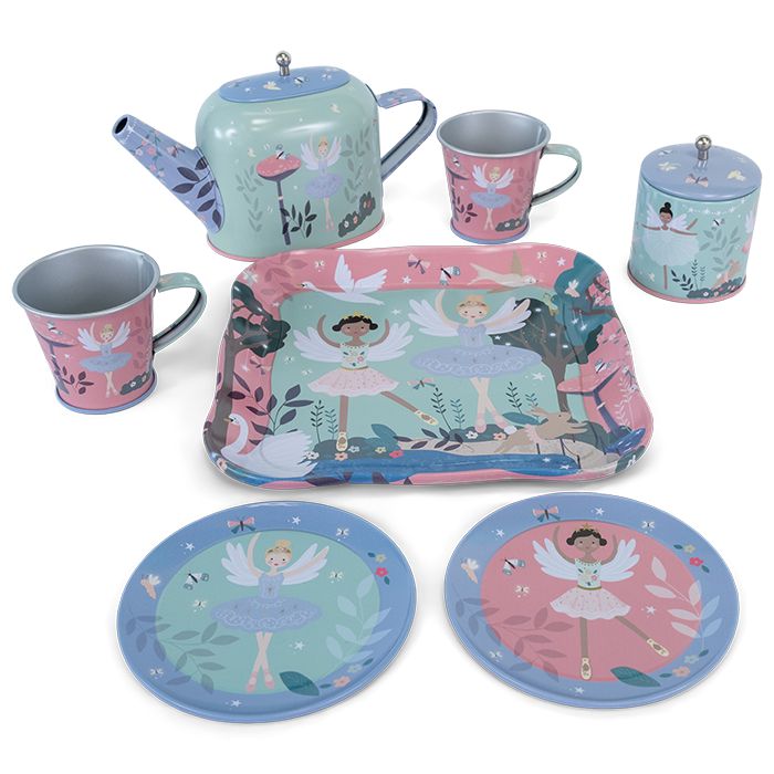 9 Piece Tin Tea Set - Enchanted-Kitchen and Tea Sets-Floss & Rock-Yes Bebe