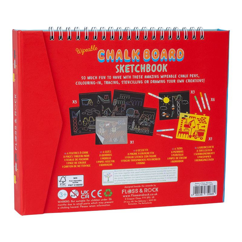 Chalk Board Sketchbook - Construction-Creative Art-Floss & Rock-Yes Bebe