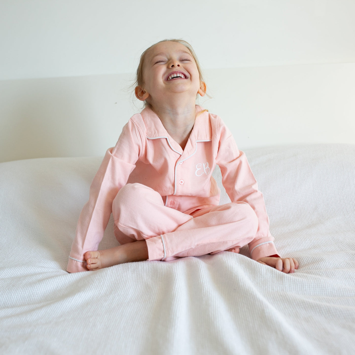 100% Cotton Personalised Pyjamas In Pink-Fred & Noah-Yes Bebe