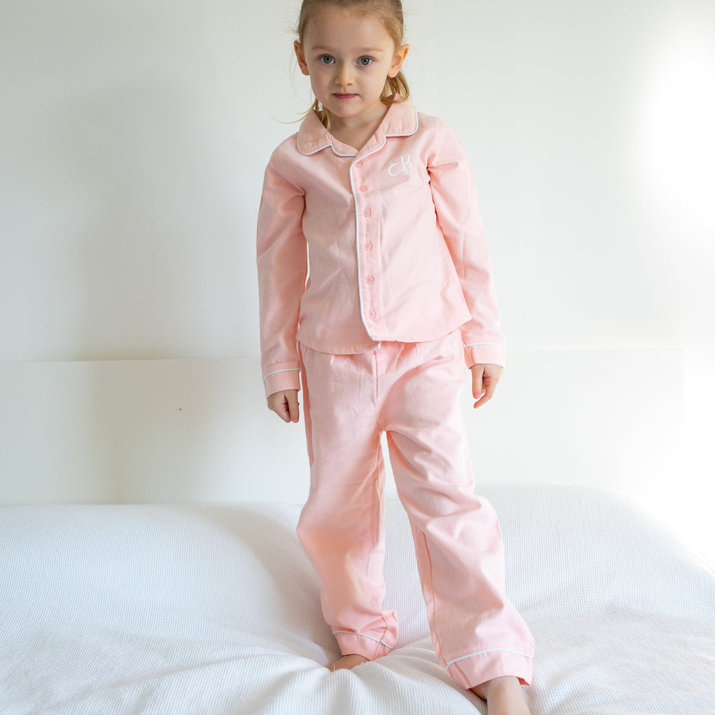 100% Cotton Personalised Pyjamas In Pink-Fred & Noah-Yes Bebe