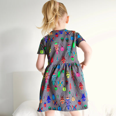 Beautiful Bug Print Dress-Dresses-Fred & Noah-1-2 Y-Yes Bebe