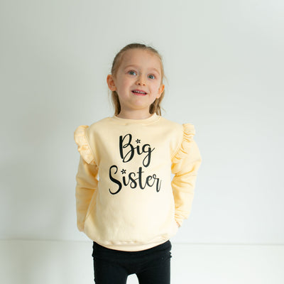 Big Sister Frill Sleeve Sweatshirt-Fred & Noah-Yes Bebe