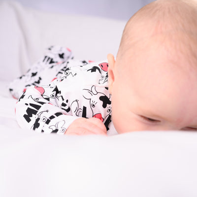 Cows Milk Print Cotton Sleepsuit-Sleepsuit-Fred & Noah-Yes Bebe