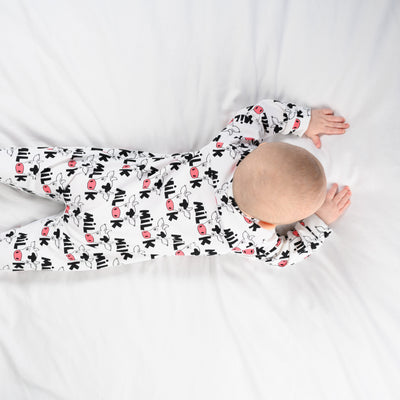 Cows Milk Print Cotton Sleepsuit-Sleepsuit-Fred & Noah-Yes Bebe