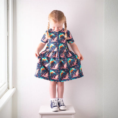 Dancing Dolphin Dress-Dresses-Fred & Noah-1-2 Y-Yes Bebe