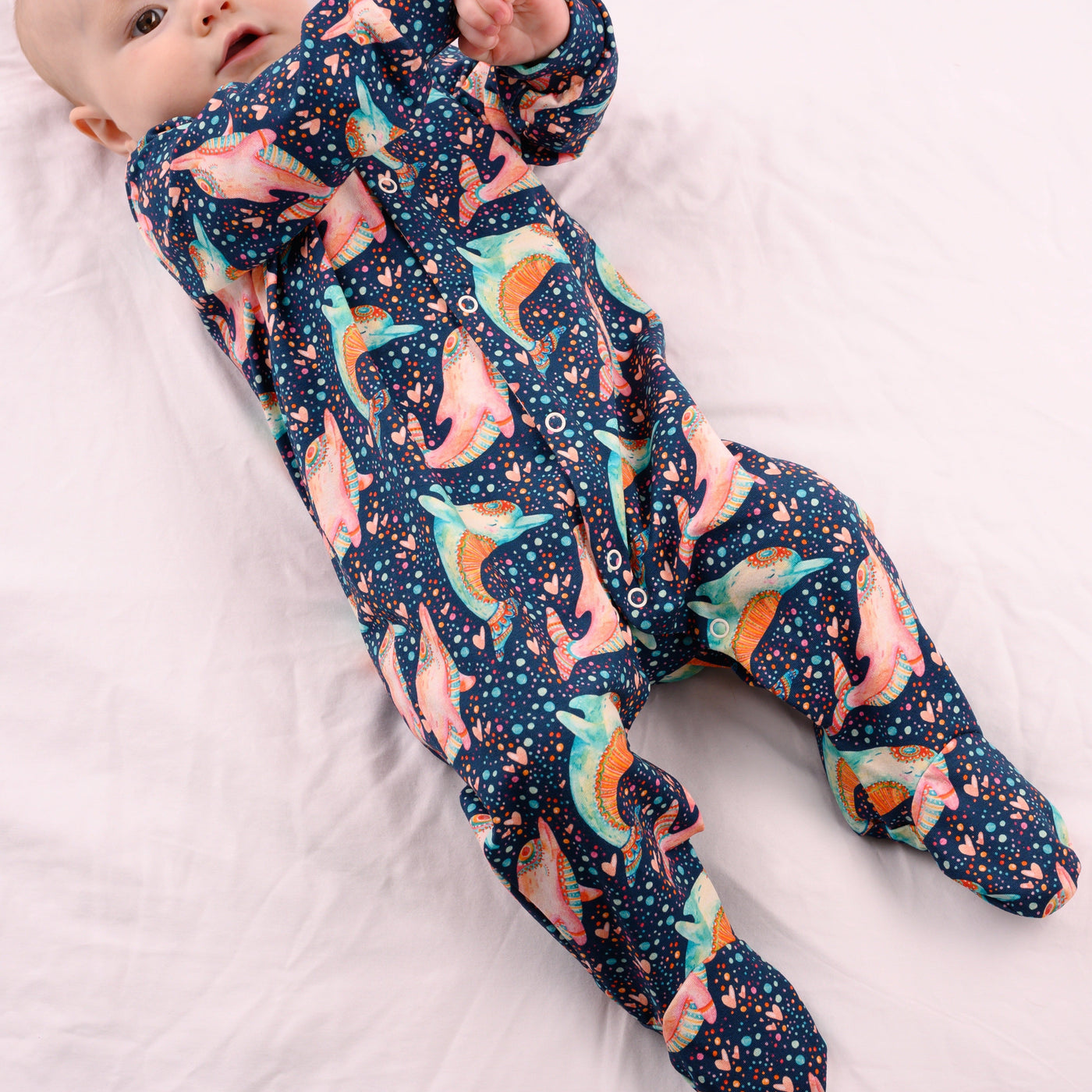 Dancing Dolphin Sleepsuit-Sleepsuit-Fred & Noah-Newborn-Yes Bebe