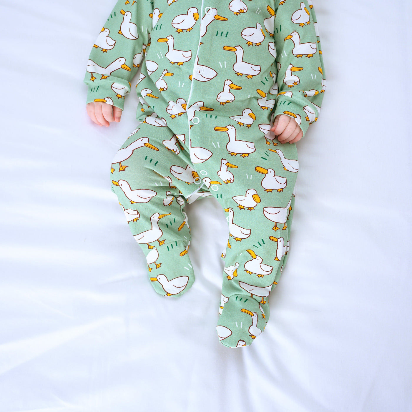 Dancing Ducks Cotton Sleepsuit-Sleepsuit-Fred & Noah-Yes Bebe