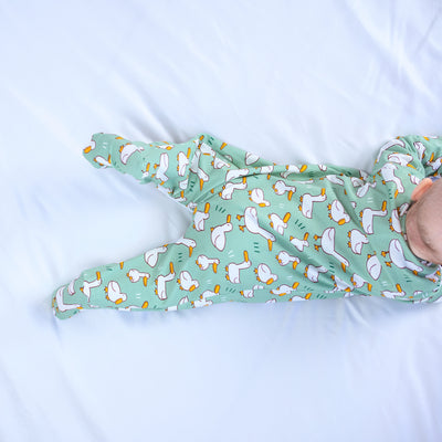 Dancing Ducks Cotton Sleepsuit-Sleepsuit-Fred & Noah-Yes Bebe