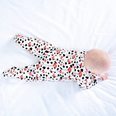 Dotty Flamingo Print Sleepsuit-Sleepsuit-Fred & Noah-Yes Bebe