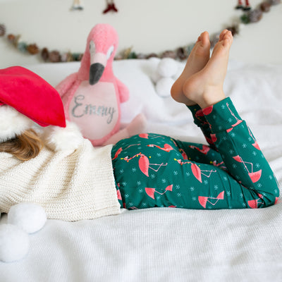 Festive Flamingo Leggings-Leggings-Fred & Noah-Yes Bebe