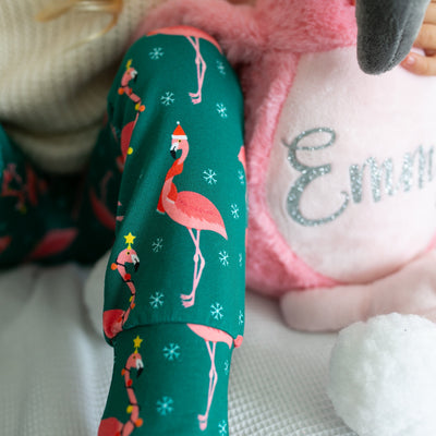 Festive Flamingo Leggings-Leggings-Fred & Noah-Yes Bebe