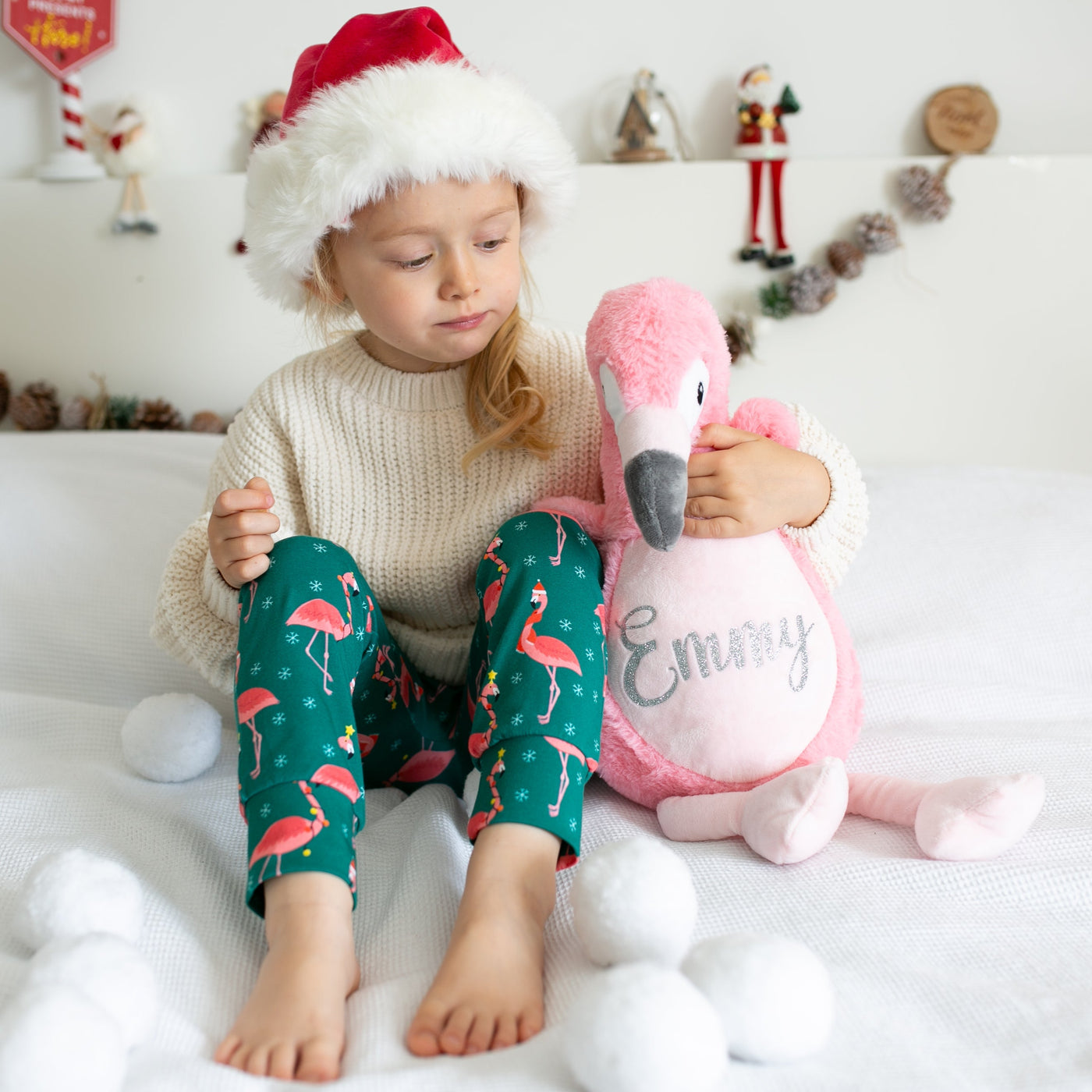 Festive Flamingo Leggings-Leggings-Fred & Noah-Yes Bebe