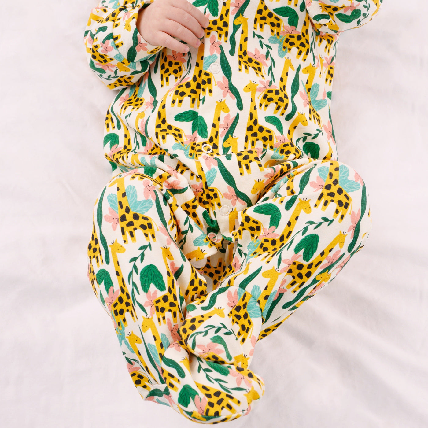 Jungle Giraffe Cotton Sleepsuit-Sleepsuit-Fred & Noah-Newborn-Yes Bebe