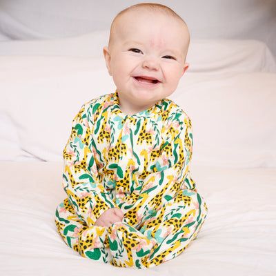 Jungle Giraffe Cotton Sleepsuit-Sleepsuit-Fred & Noah-Newborn-Yes Bebe