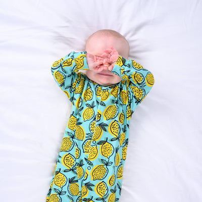 Lemon Print Cotton Sleepsuit-Sleepsuit-Fred & Noah-Yes Bebe