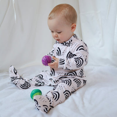 Milky Rainbow Cotton Sleepsuit-Fred & Noah-Yes Bebe