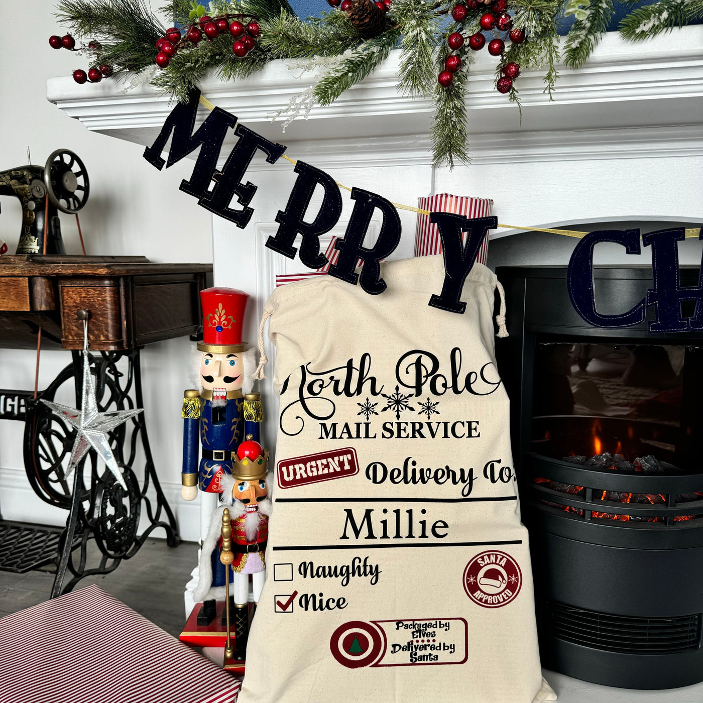 Personalised North Pole Mail Service Santa Sack-Fred & Noah-Yes Bebe