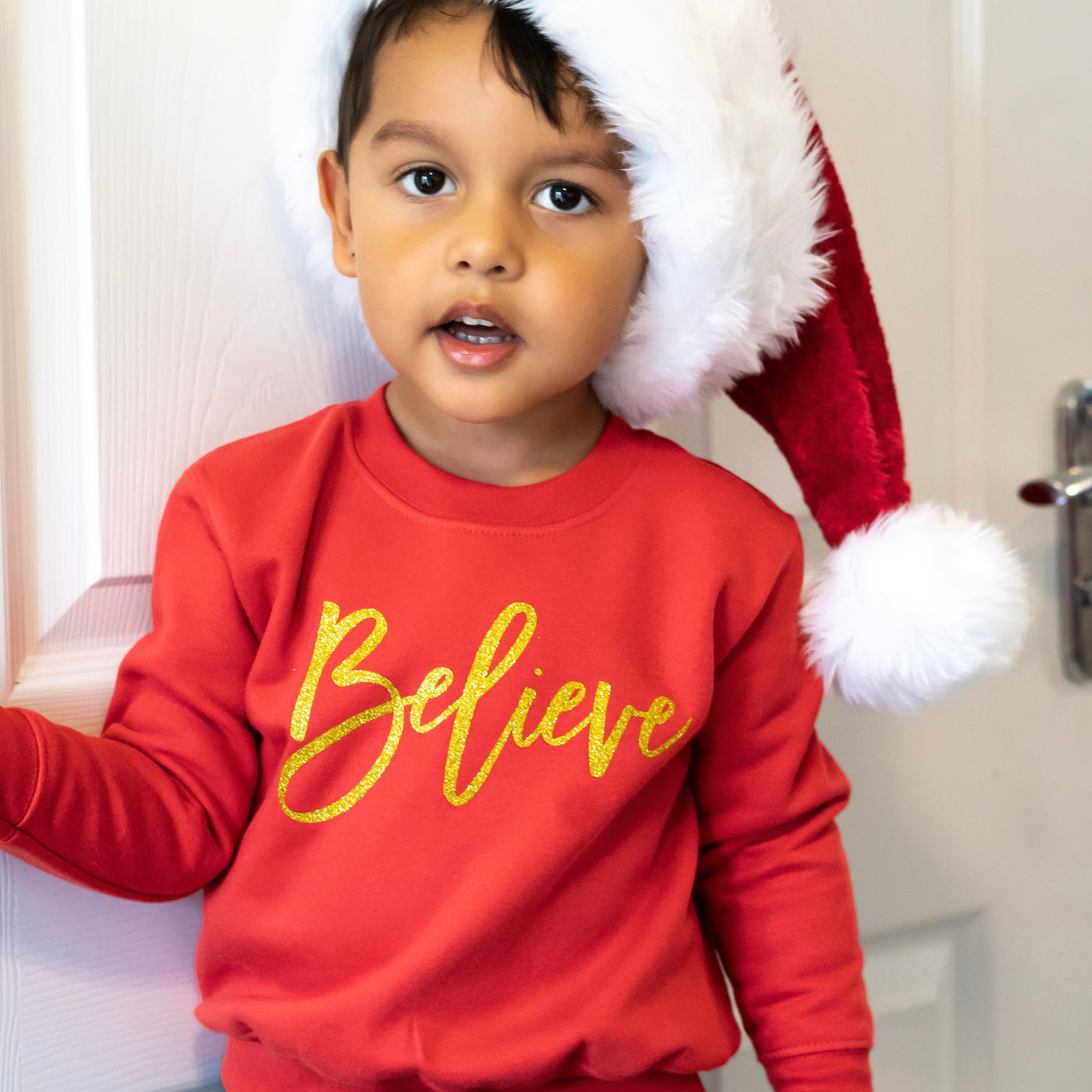 Red & Gold Believe Sweater-Fred & Noah-Yes Bebe