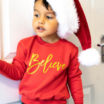 Red & Gold Believe Sweater-Fred & Noah-Yes Bebe