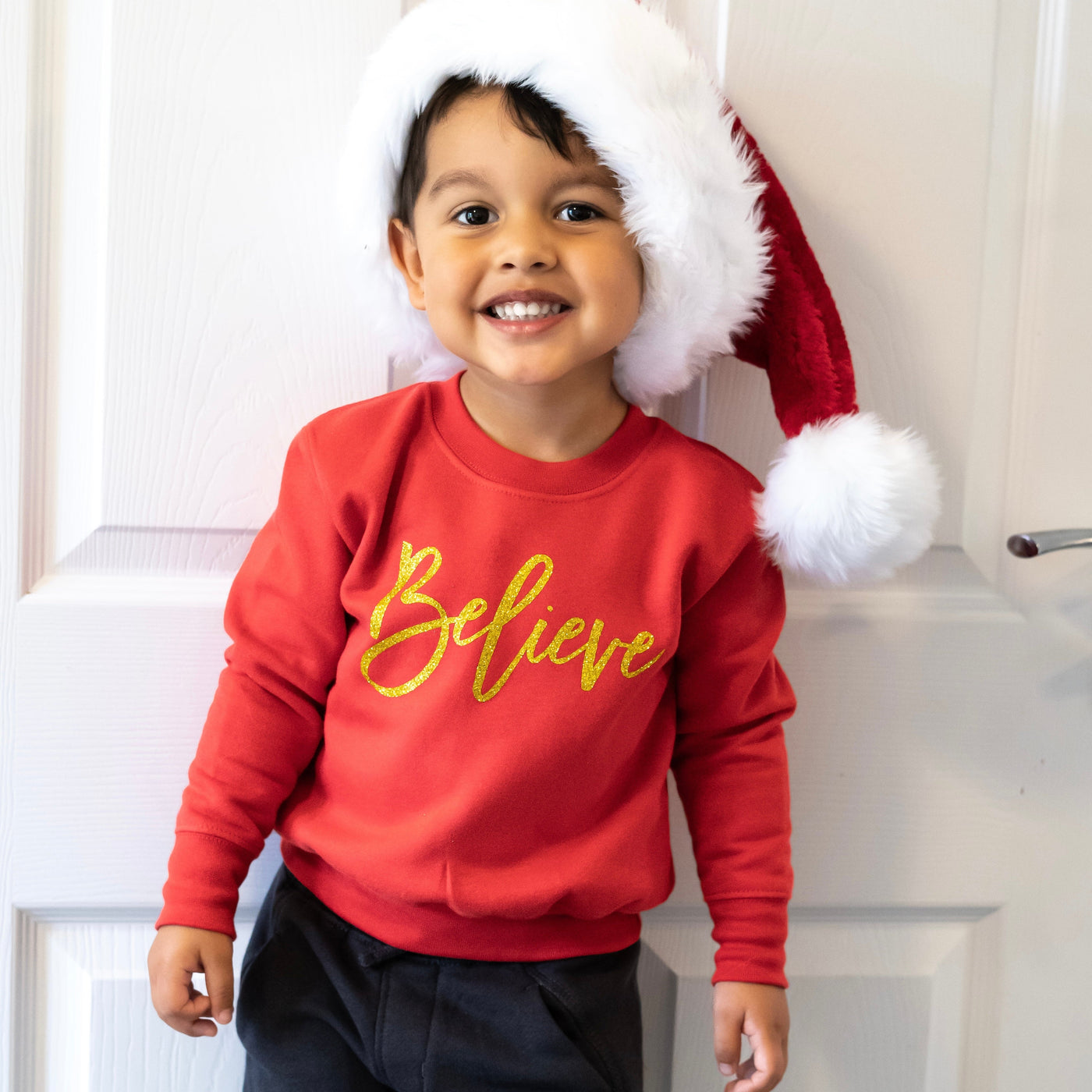 Red & Gold Believe Sweater-Fred & Noah-Yes Bebe