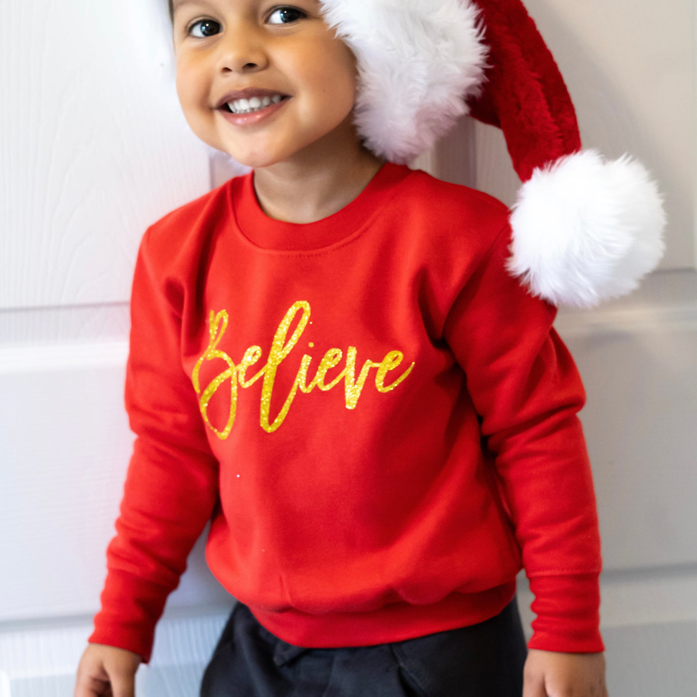 Red & Gold Believe Sweater-Fred & Noah-Yes Bebe