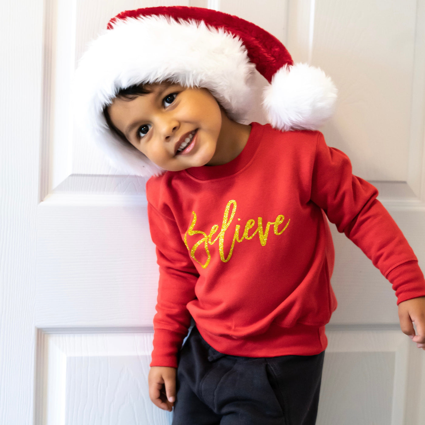 Red & Gold Believe Sweater-Fred & Noah-Yes Bebe