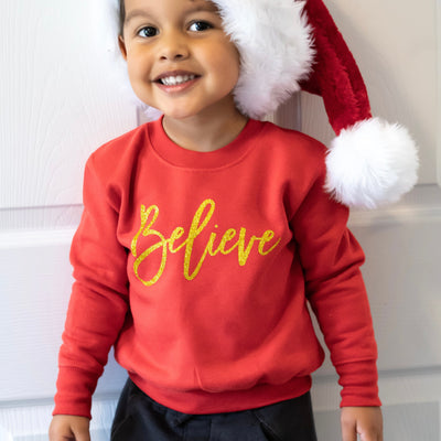 Red & Gold Believe Sweater-Fred & Noah-Yes Bebe