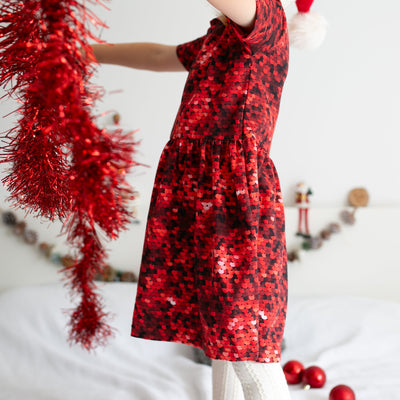 Red Sequin Dress-Dresses-Fred & Noah-Yes Bebe