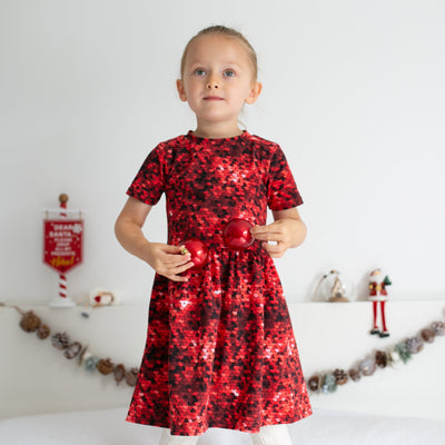 Red Sequin Dress-Dresses-Fred & Noah-Yes Bebe