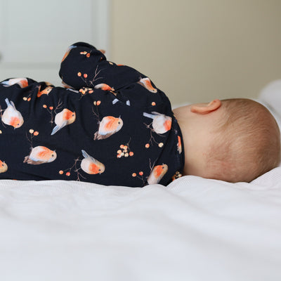 Robin Print Cotton Sleepsuit-Sleepsuits-Fred & Noah-Yes Bebe