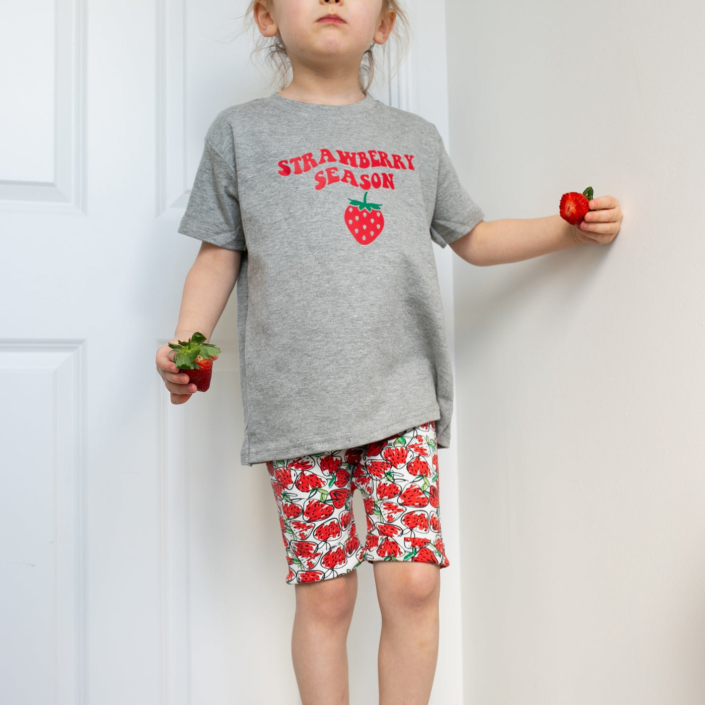 Strawberry Print Shorts-Shorts-Fred & Noah-Yes Bebe