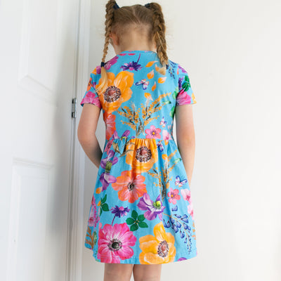 Summer Garden Print Dress-Dresses-Fred & Noah-1-2 Y-Yes Bebe