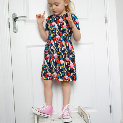 Tropical Birds Print Dress-Dresses-Fred & Noah-Yes Bebe